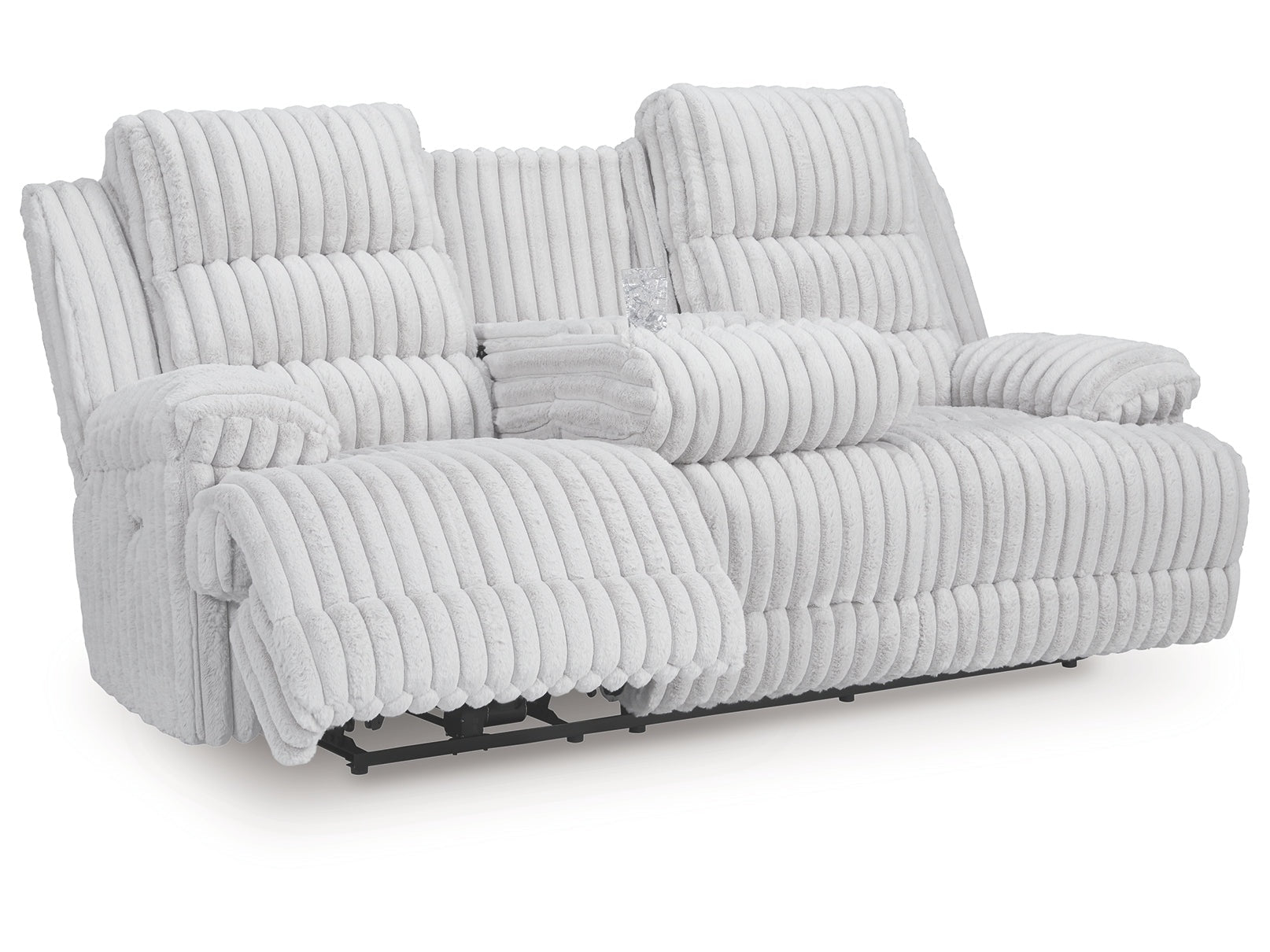 Technique Alloy Power Reclining Sofa with Drop Down Table