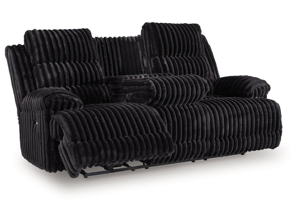 Technique Onyx Power Reclining Sofa with Drop Down Table