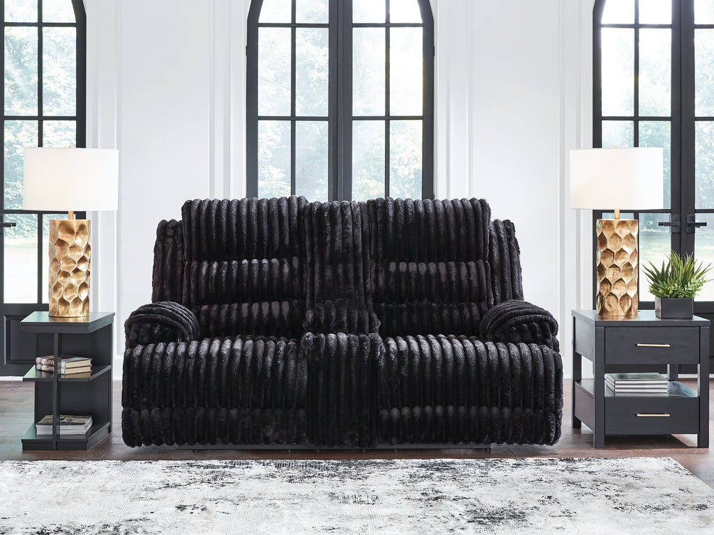 Technique Onyx Reclining Loveseat with Console