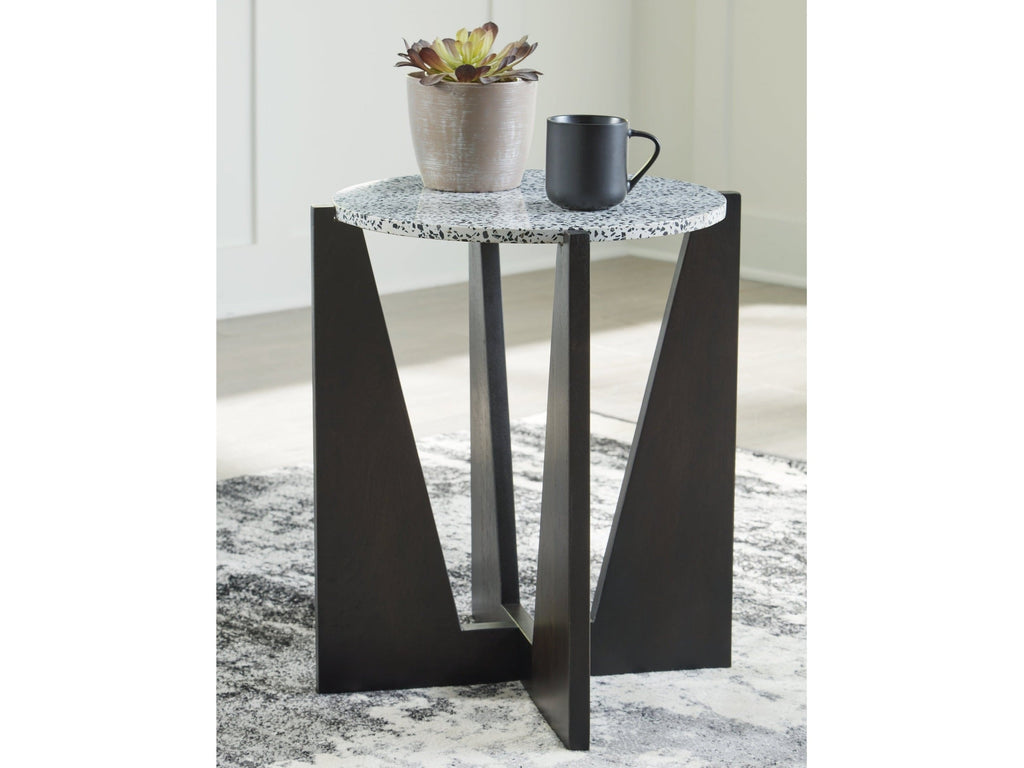 Tellrich Black/White Accent Table