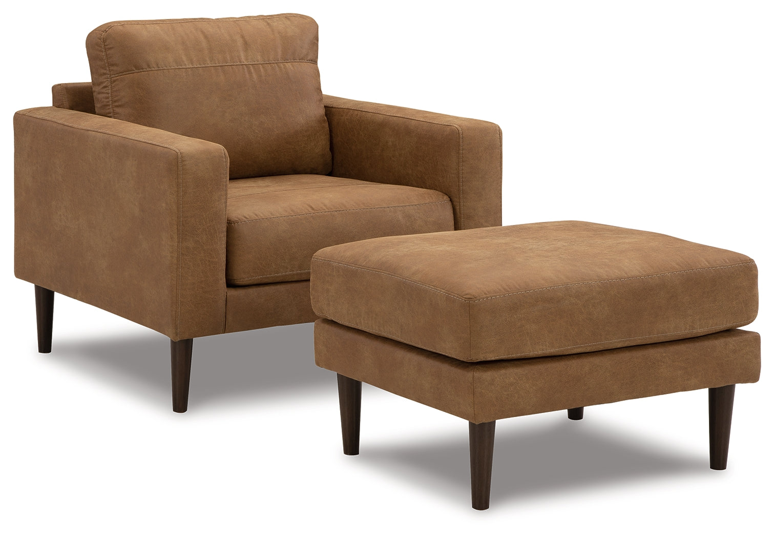 Telora Caramel Chair and Ottoman