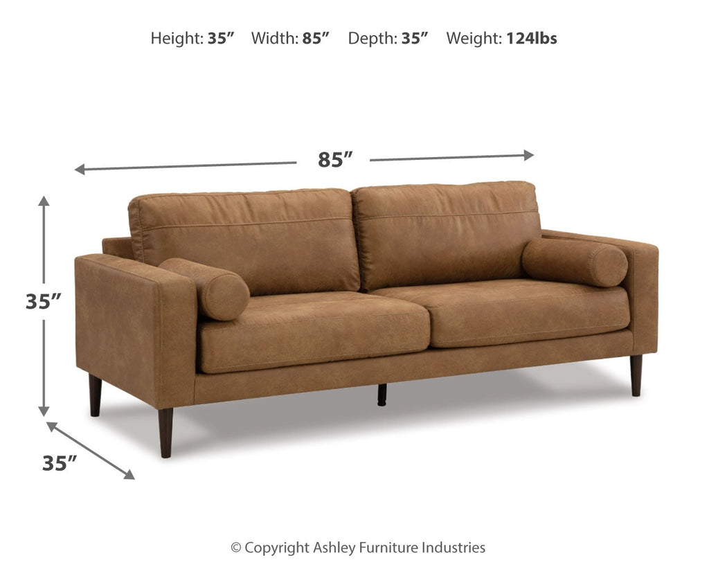 Telora Caramel Sofa, Loveseat, Chair and Ottoman