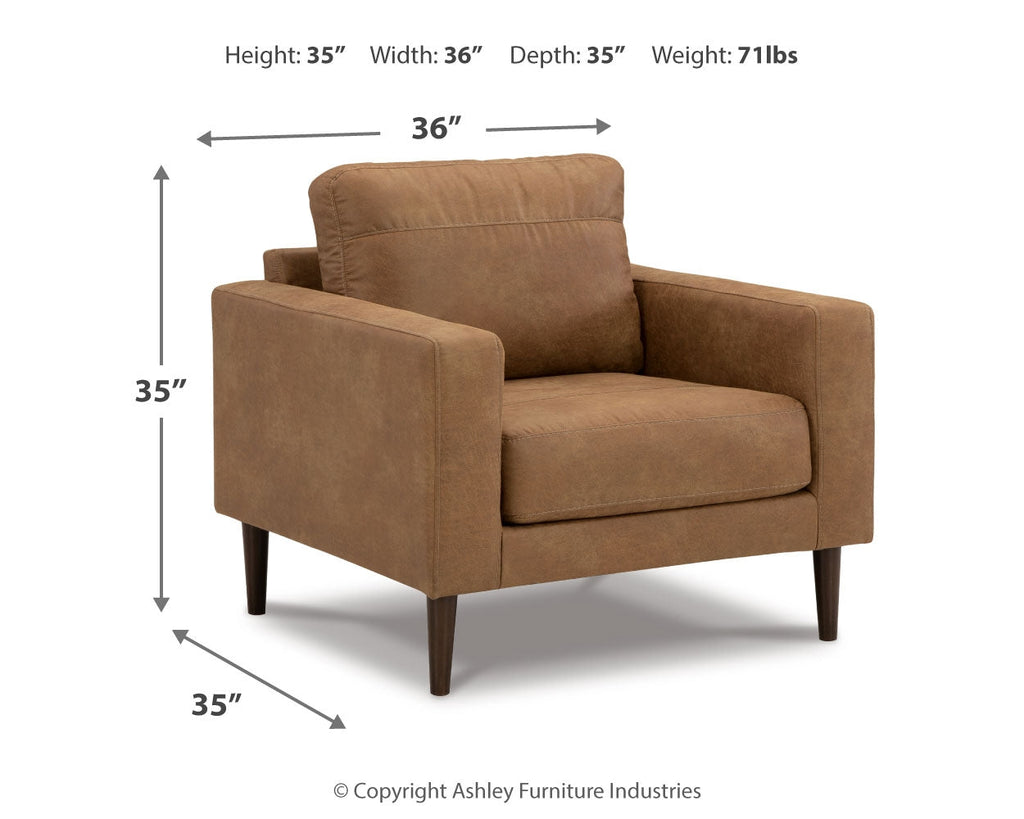 Telora Caramel Sofa, Loveseat, Chair and Ottoman