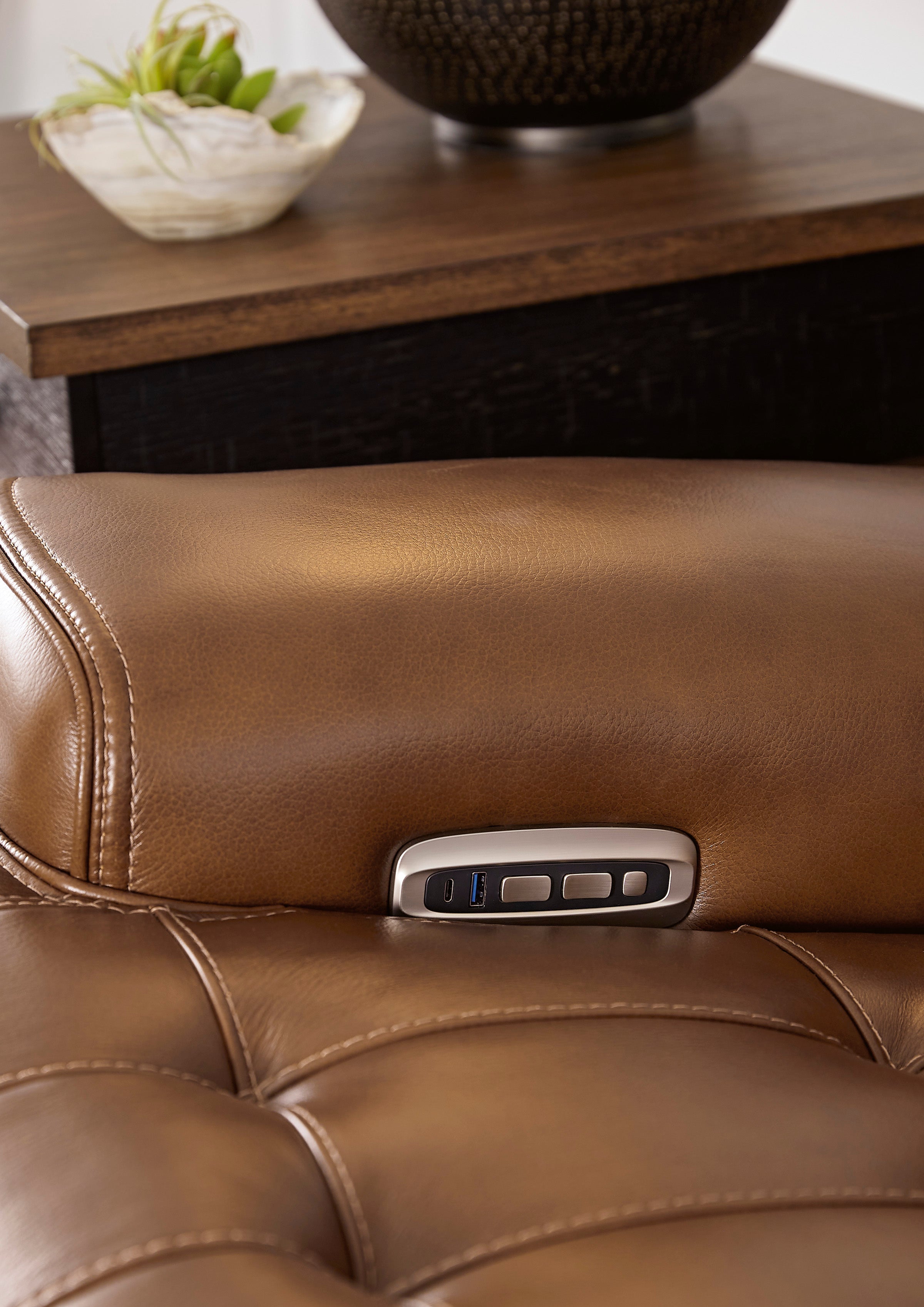 Temmpton Chocolate 3 Pc Power Reclining Sectional Loveseat