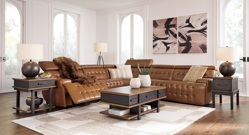 Temmpton Chocolate 5-Piece Power Reclining Sectional