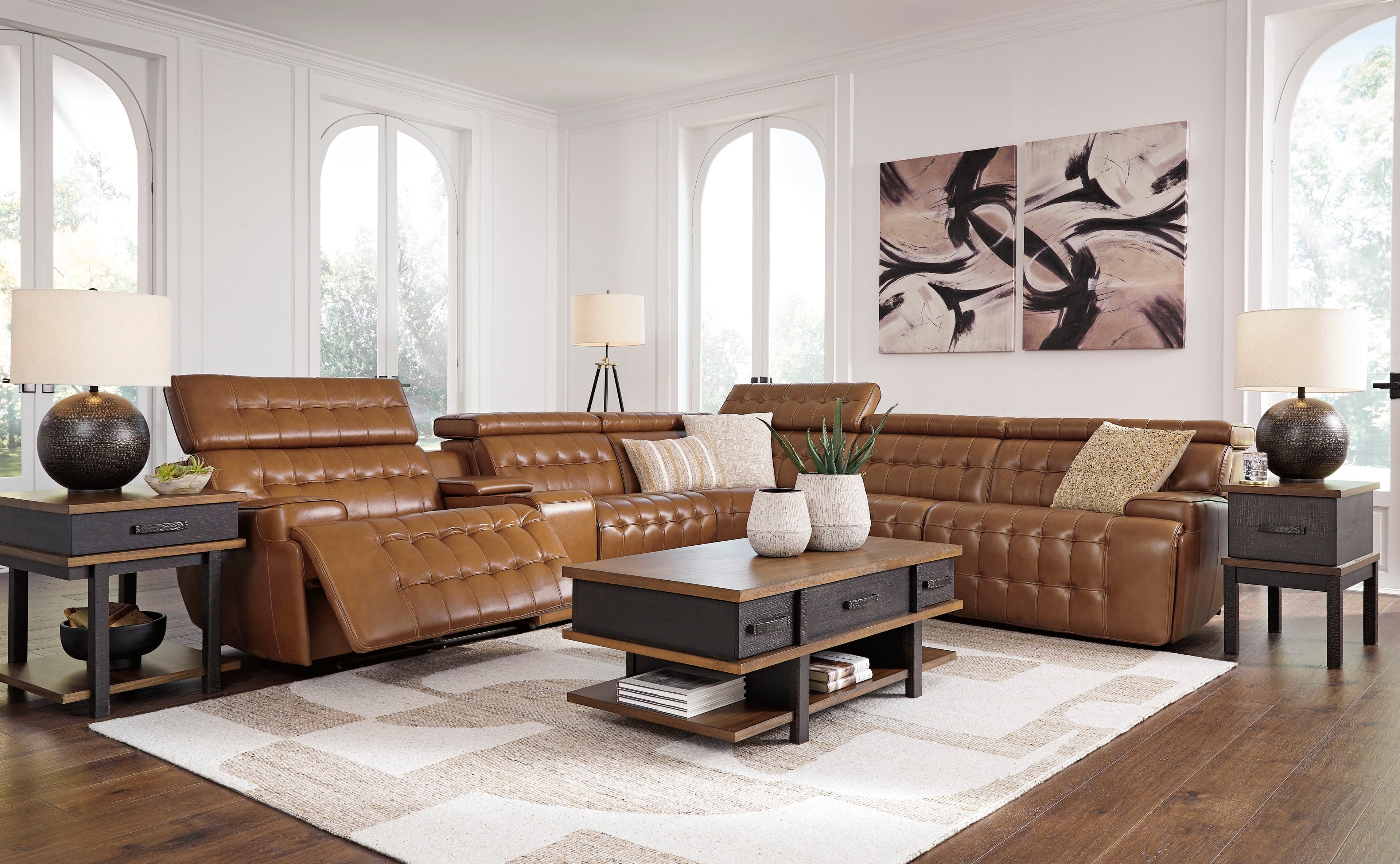 Temmpton Chocolate 6-Piece Power Reclining Sectional