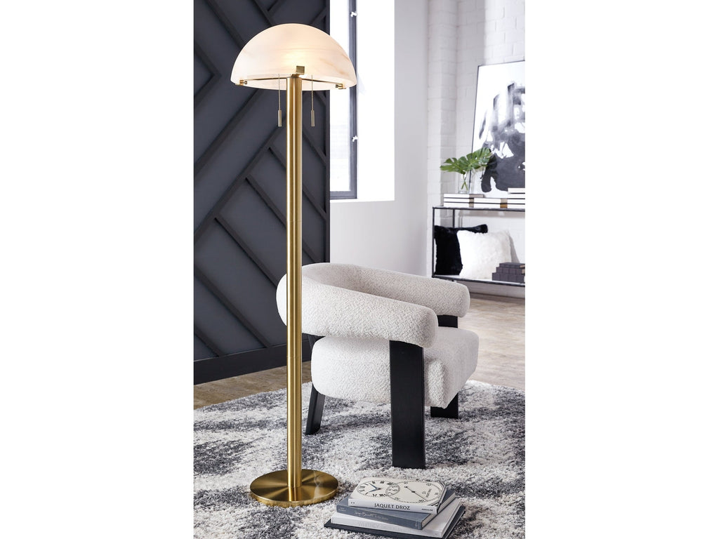 Tobbinsen Brass Finish Floor Lamp