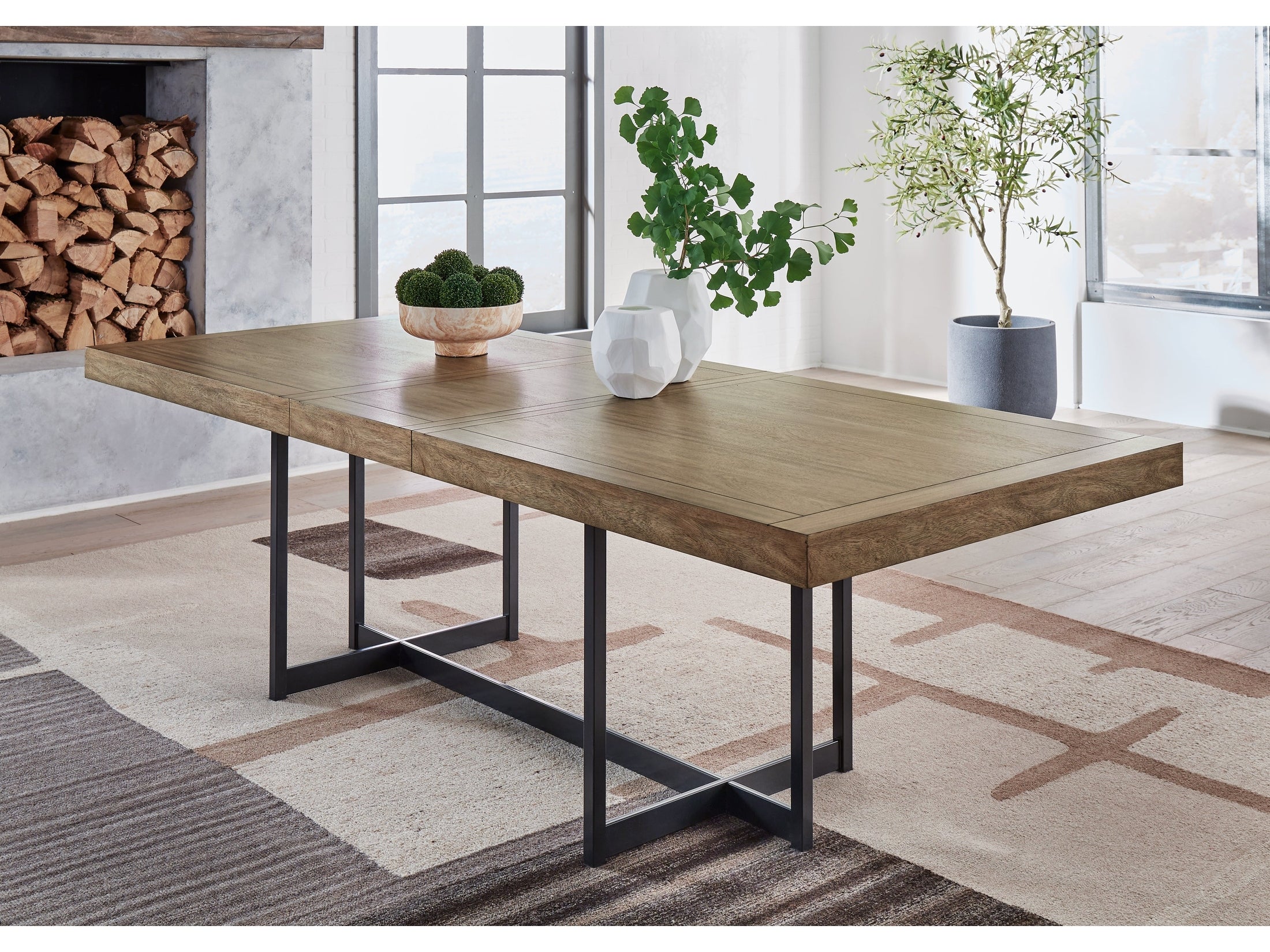 Tomtyn Brown Rectangle Dining Room Extension Table