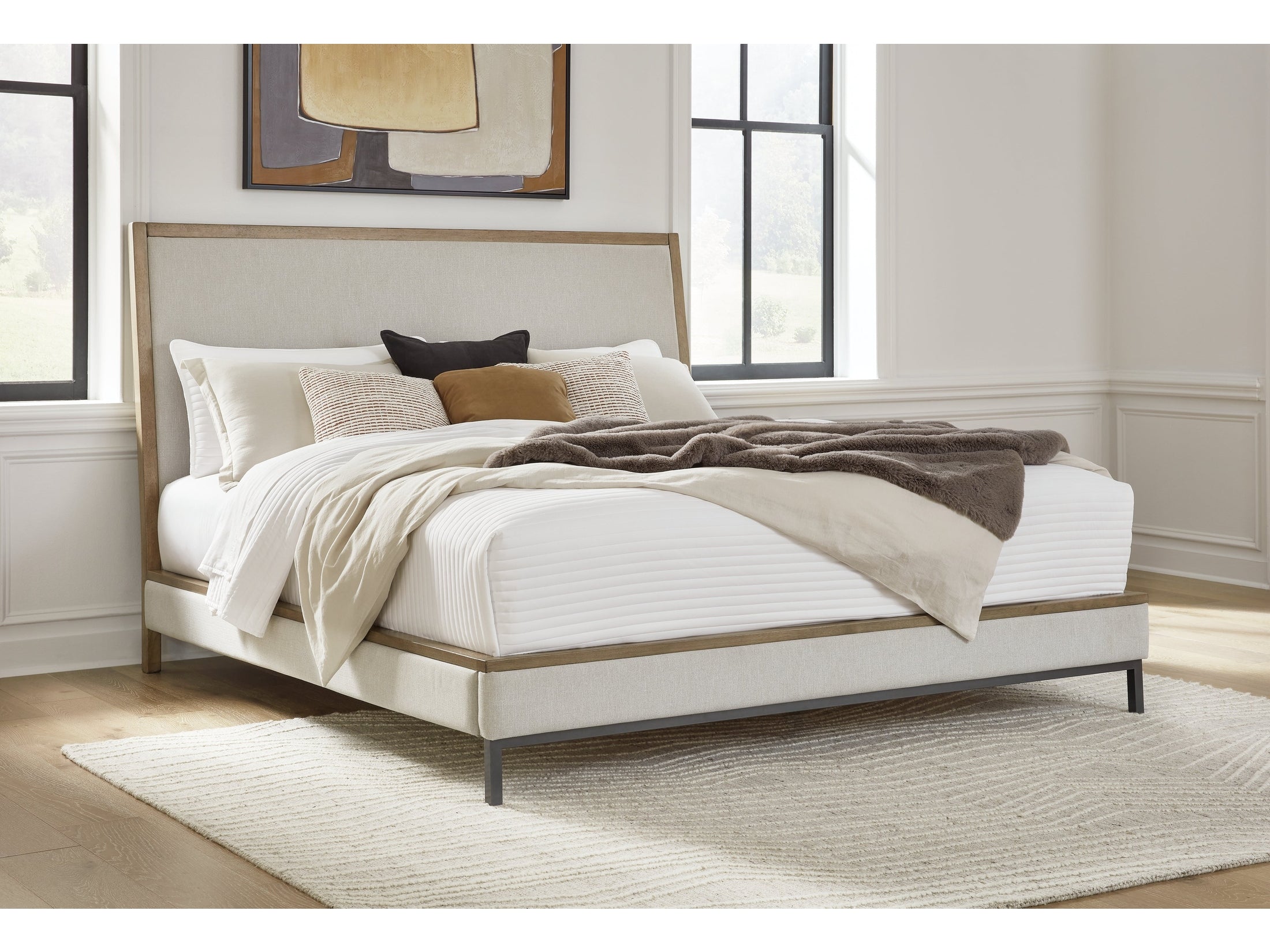 Tomtyn Light Brown California King Upholstered Bed