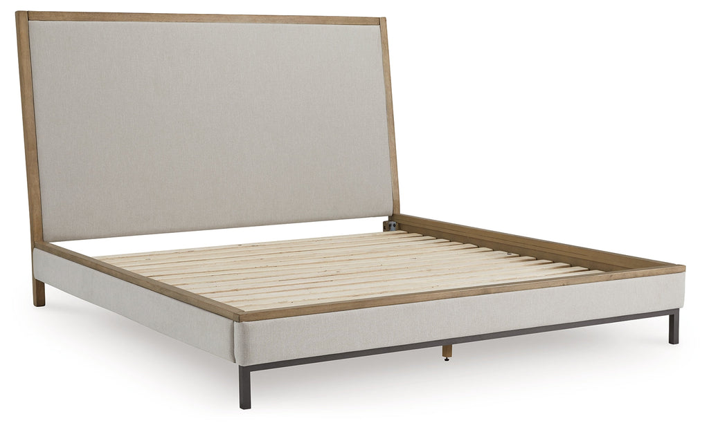 Tomtyn Light Brown California King Upholstered Bed