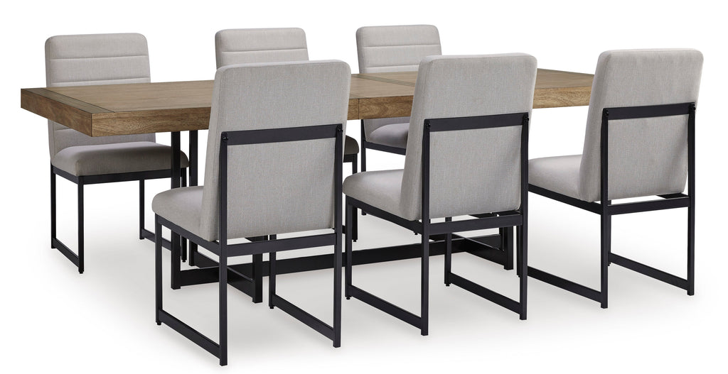 Tomtyn Light Brown Dining Table and 6 Chairs