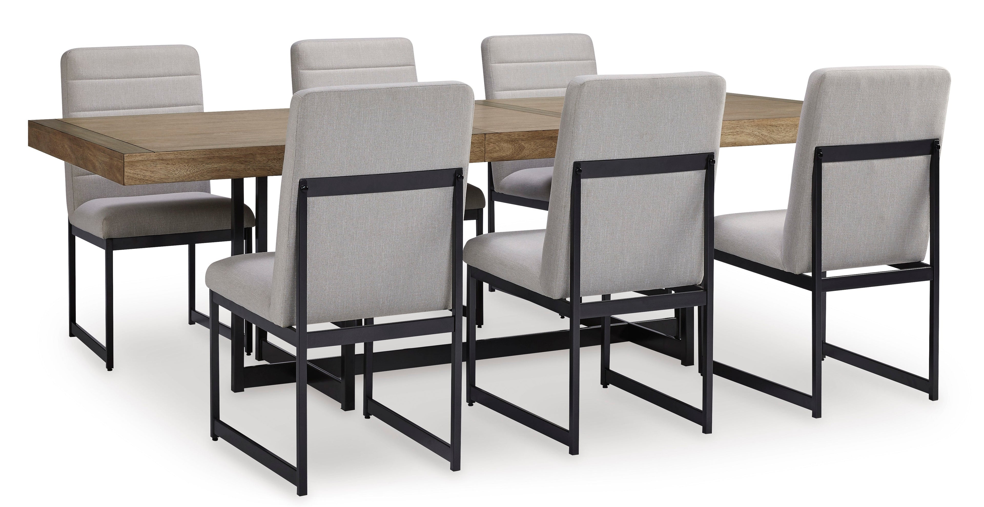 Tomtyn Light Brown Dining Table and 6 Chairs