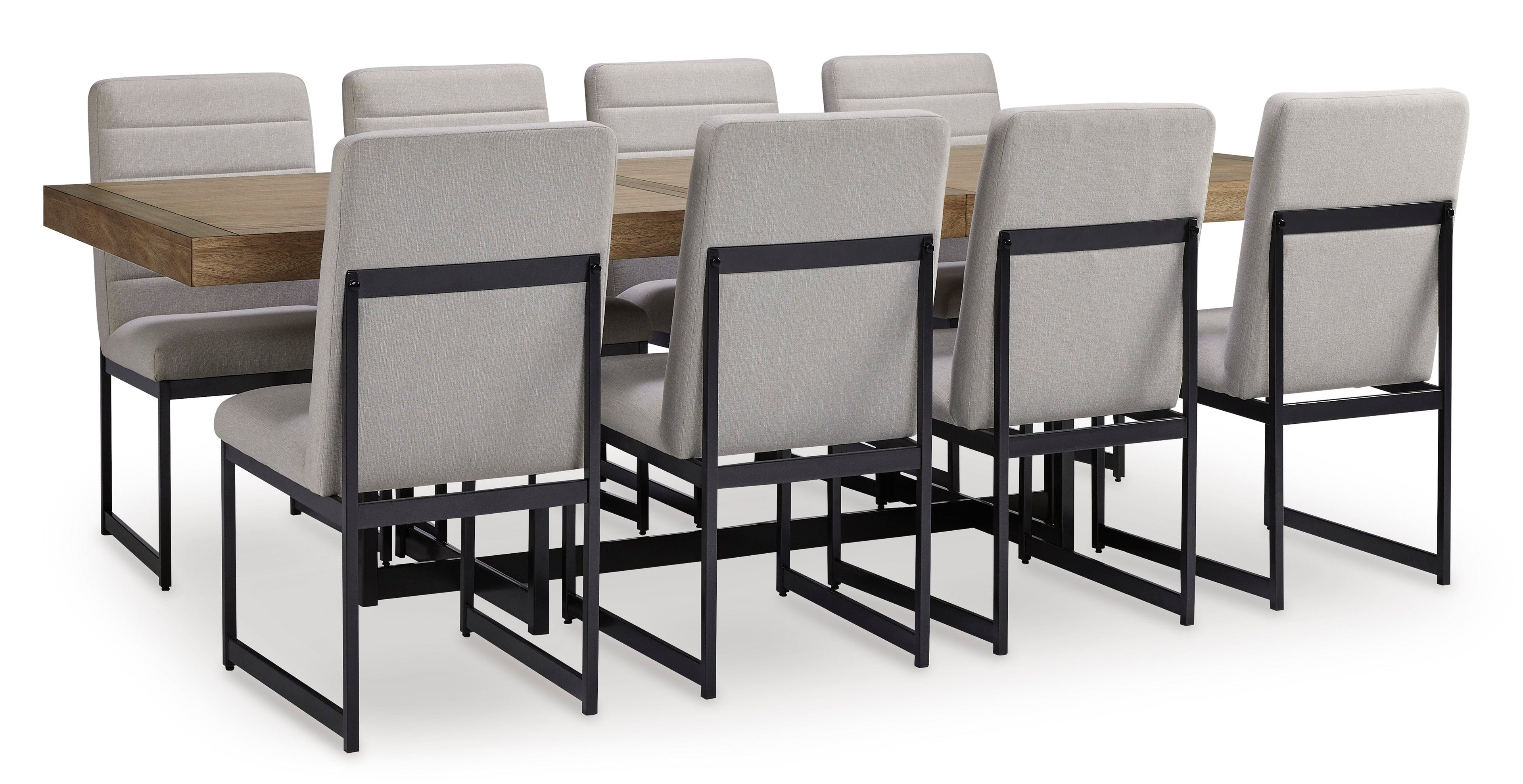 Tomtyn Light Brown Dining Table and 8 Chairs