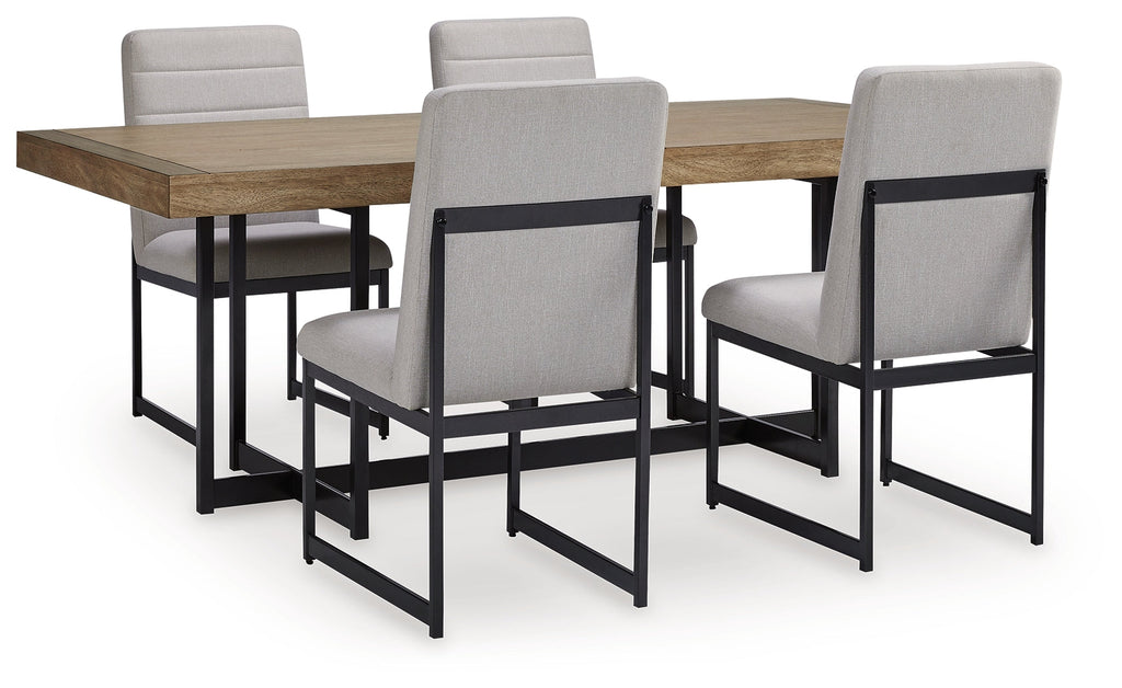 Tomtyn Light Brown Dining Table w/4 Chairs