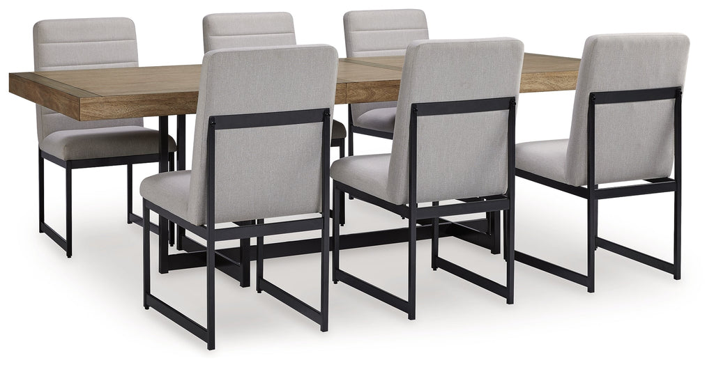 Tomtyn Light Brown Extension Dining Table and 6 Chairs