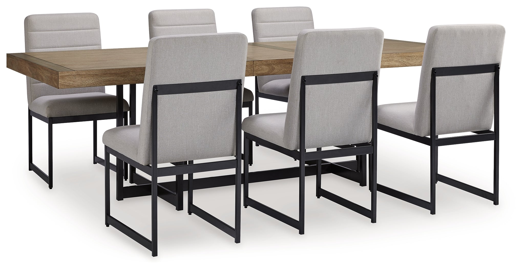 Tomtyn Light Brown Extension Dining Table and 6 Chairs