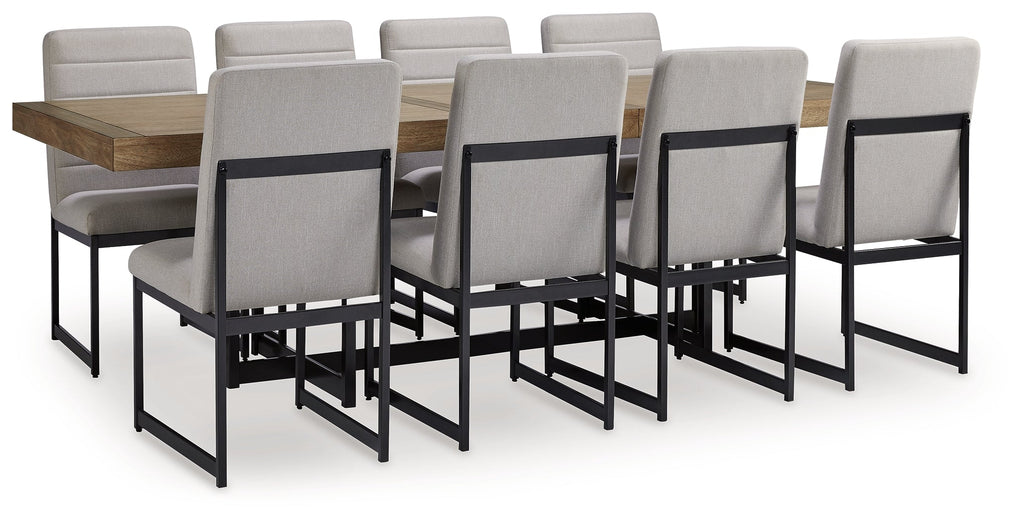 Tomtyn Light Brown Extension Dining Table and 8 Chairs