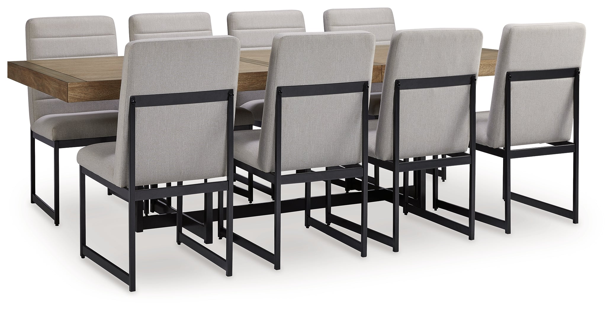 Tomtyn Light Brown Extension Dining Table and 8 Chairs