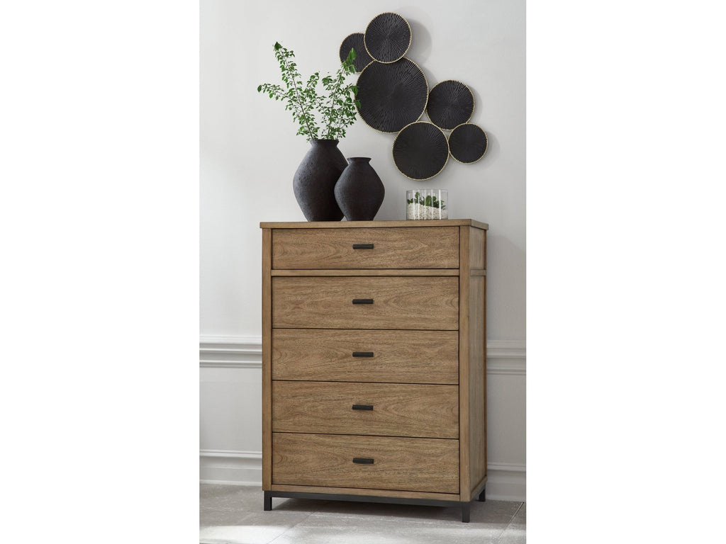 Tomtyn Light Brown Five Drawer Chest
