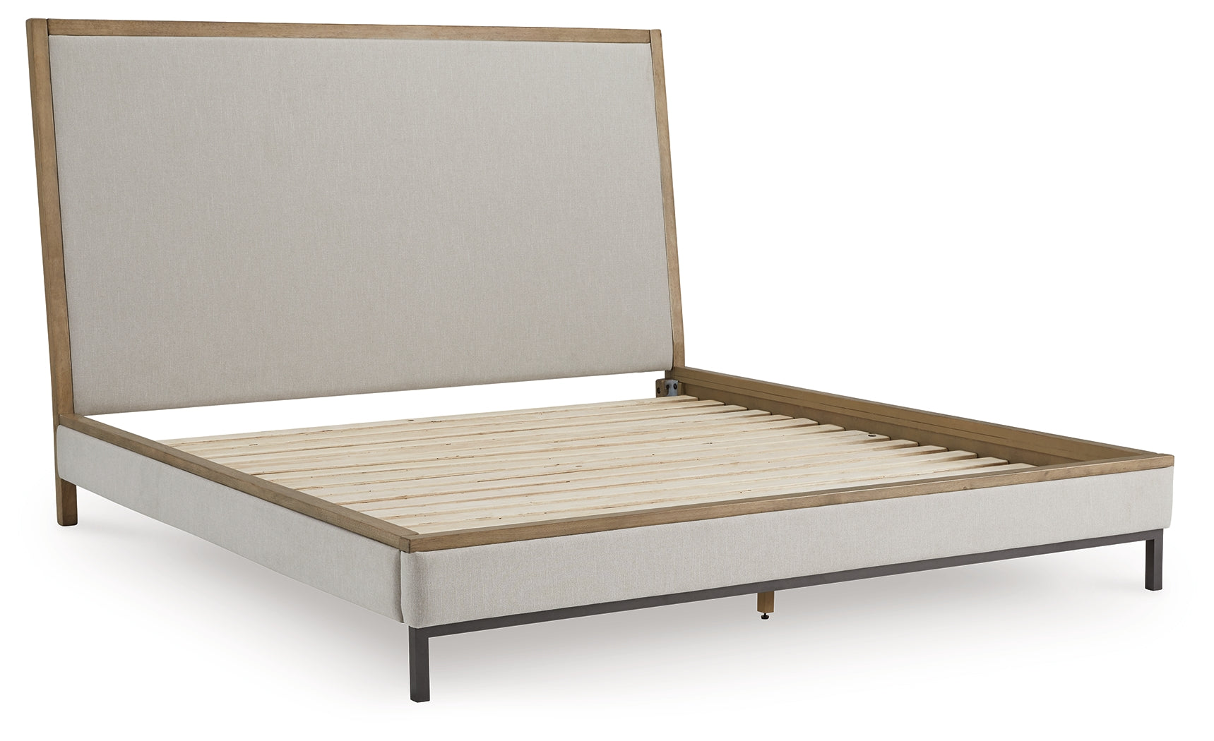 Tomtyn Light Brown King Upholstered Bed