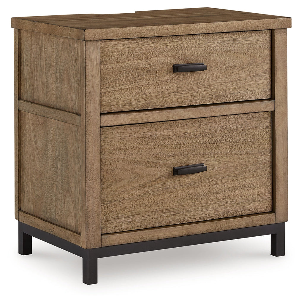 Tomtyn Light Brown Two Drawer Nightstand