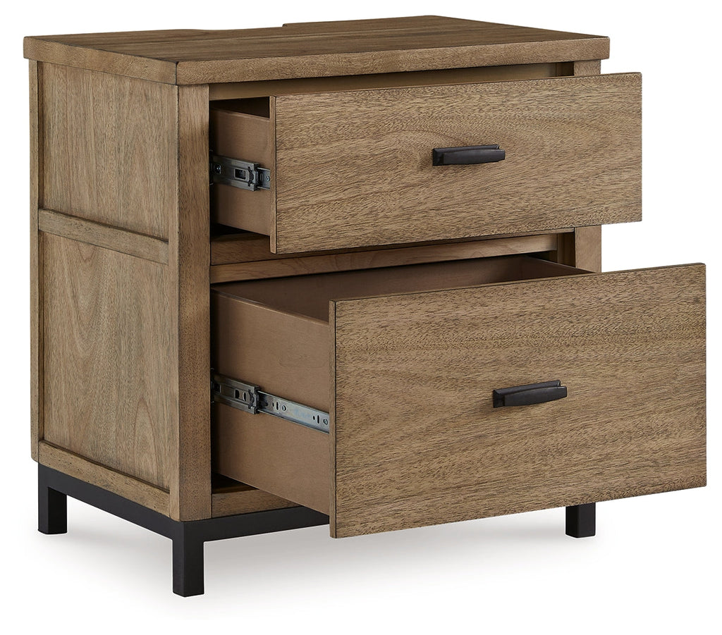Tomtyn Light Brown Two Drawer Nightstand