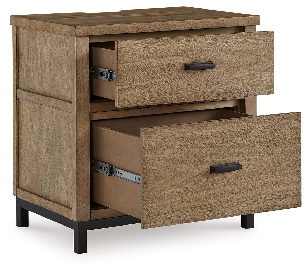 Tomtyn Light Brown Two Drawer Nightstand