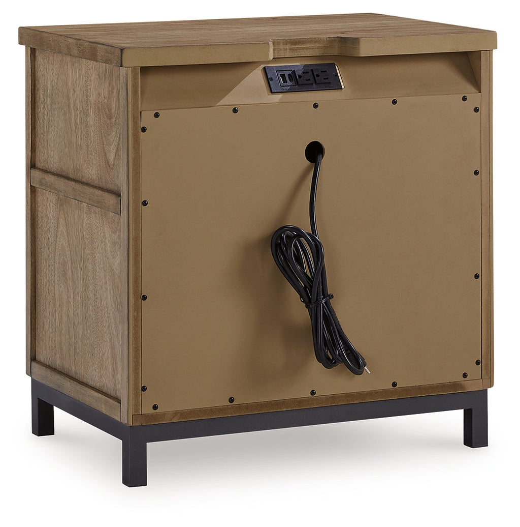 Tomtyn Light Brown Two Drawer Nightstand