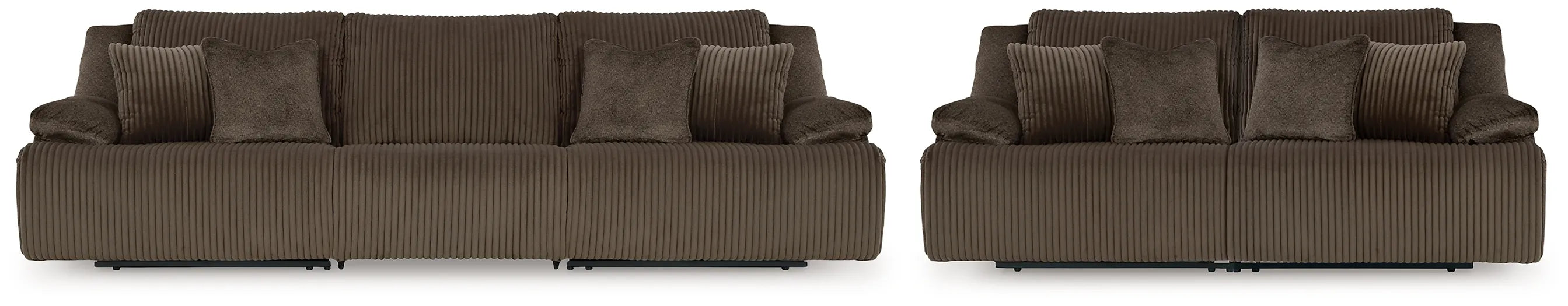 Top Tier Chocolate 3 Pc Reclining Sofa and 2 Pc Reclining Loveseat