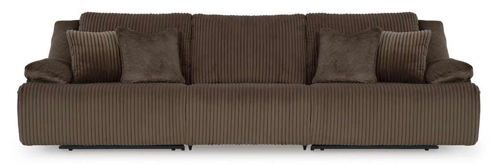 Top Tier Chocolate 3 Pc Reclining Sofa and 2 Pc Reclining Loveseat