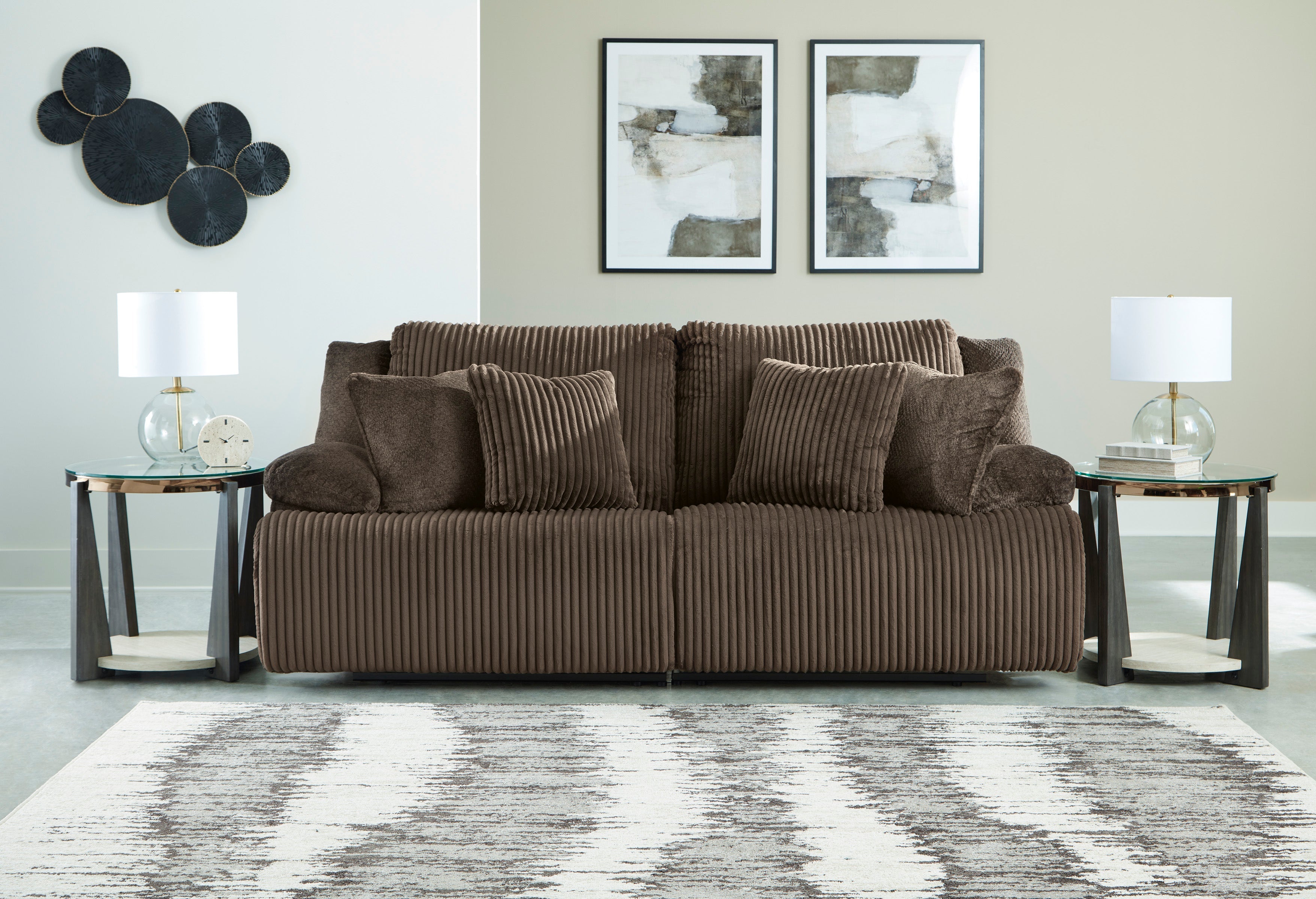 Top Tier Chocolate 3 Pc Reclining Sofa and 2 Pc Reclining Loveseat