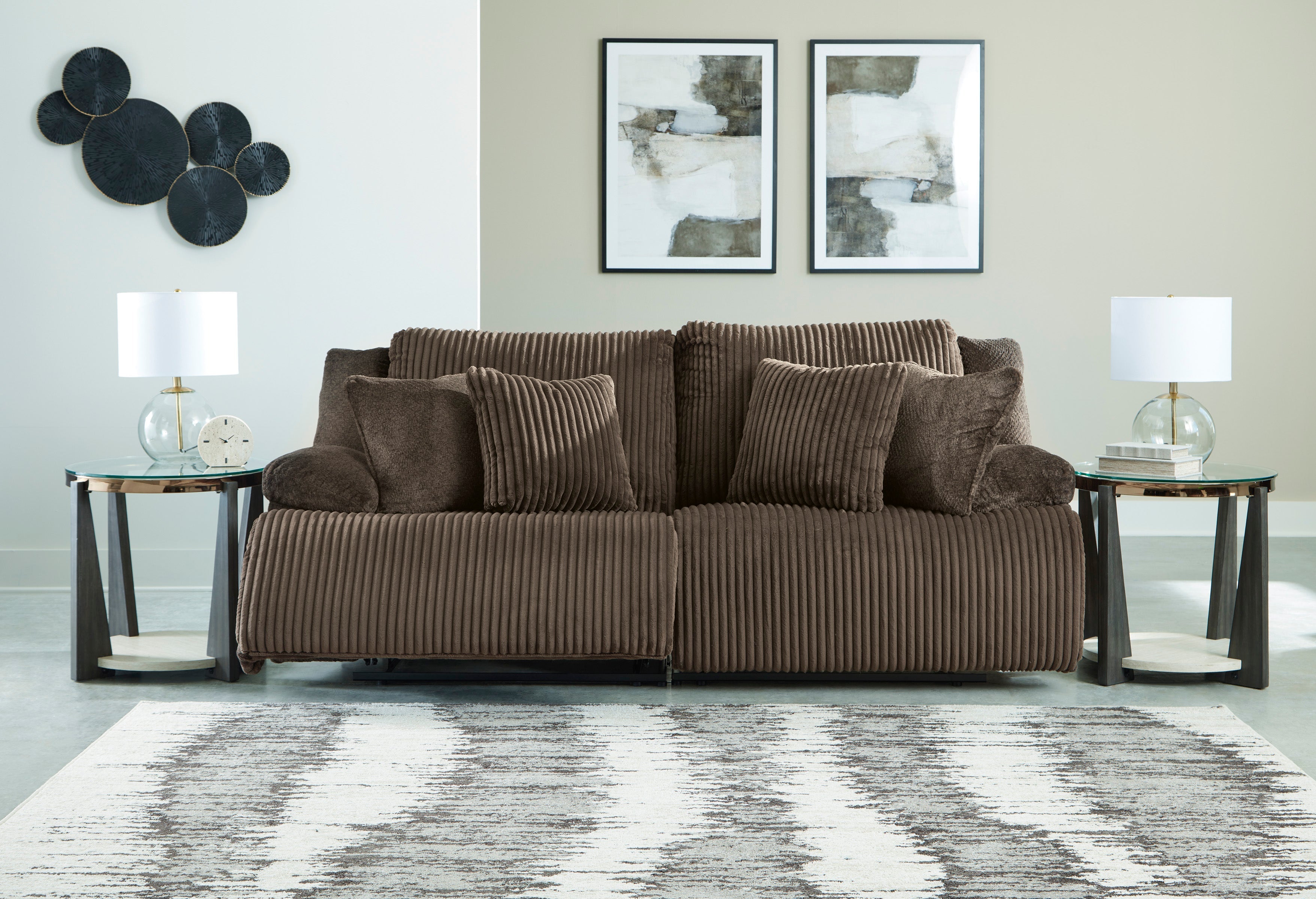 Top Tier Chocolate 3 Pc Reclining Sofa and 2 Pc Reclining Loveseat