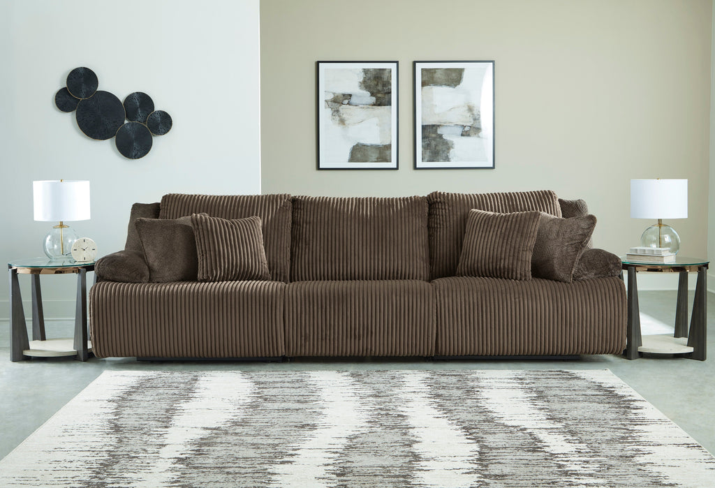 Top Tier Chocolate 3 Pc Reclining Sofa and 2 Pc Reclining Loveseat