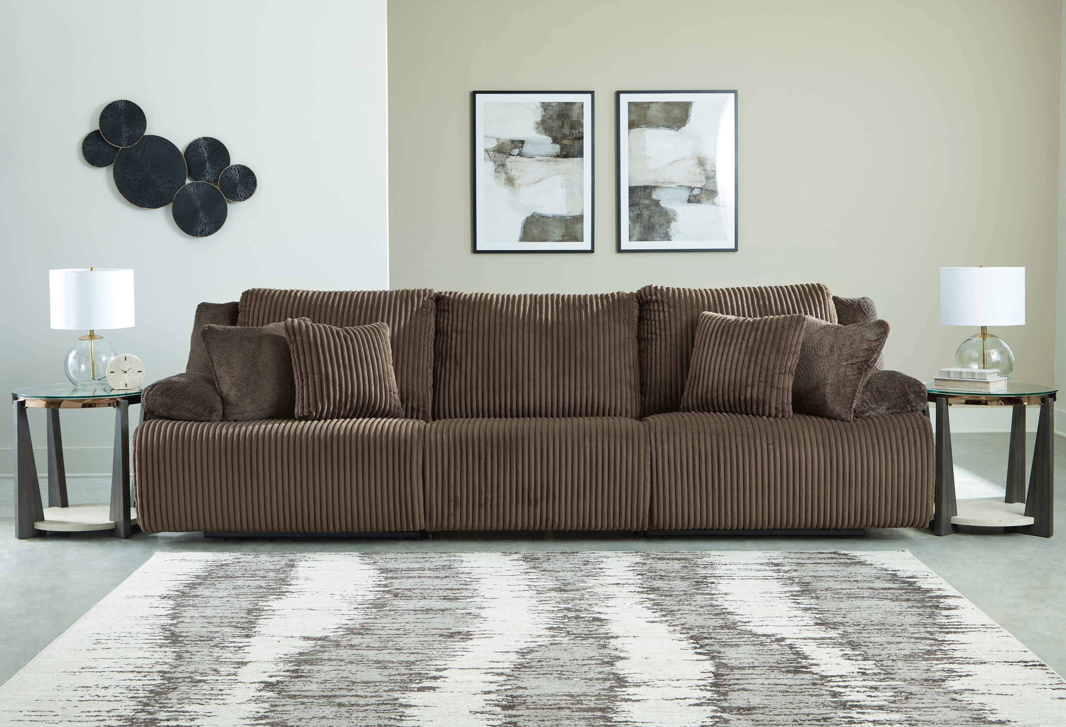 Top Tier Chocolate 3 Pc Reclining Sofa and 2 Pc Reclining Loveseat