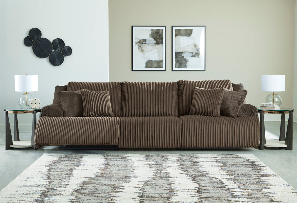 Top Tier Chocolate 3 Pc Reclining Sofa and 2 Pc Reclining Loveseat