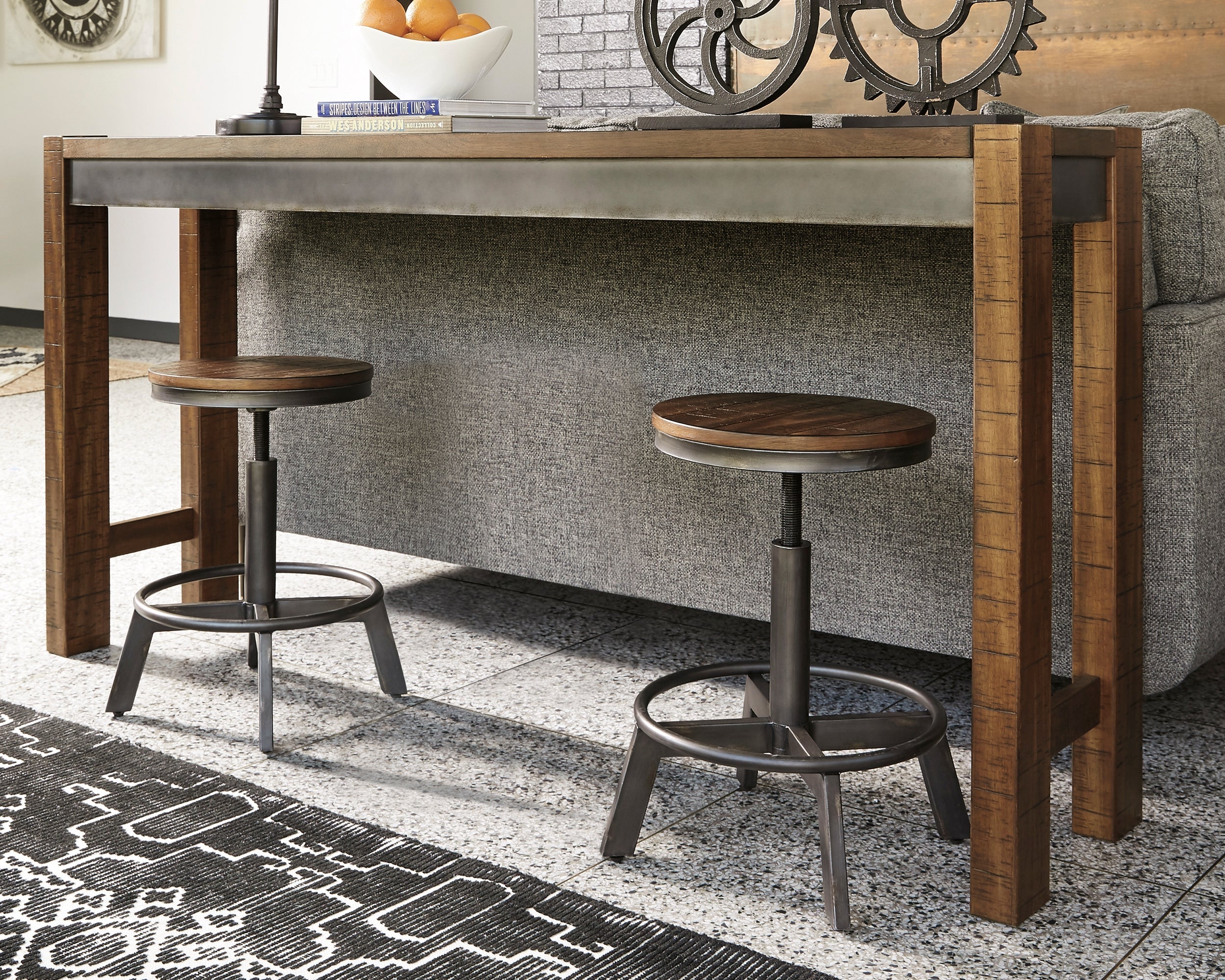 Torjin Brown/Gray Counter Height Dining Table and 2 Barstools