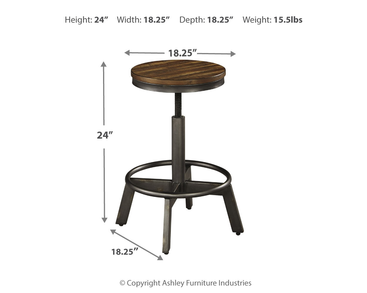 Torjin Brown/Gray Counter Height Dining Table with 4 Barstools