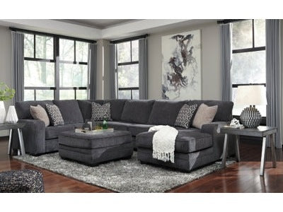 Tracling Gray 3-Piece Sectional with Ottoman