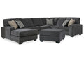 Tracling Slate 3-Piece Sectional and Ottoman