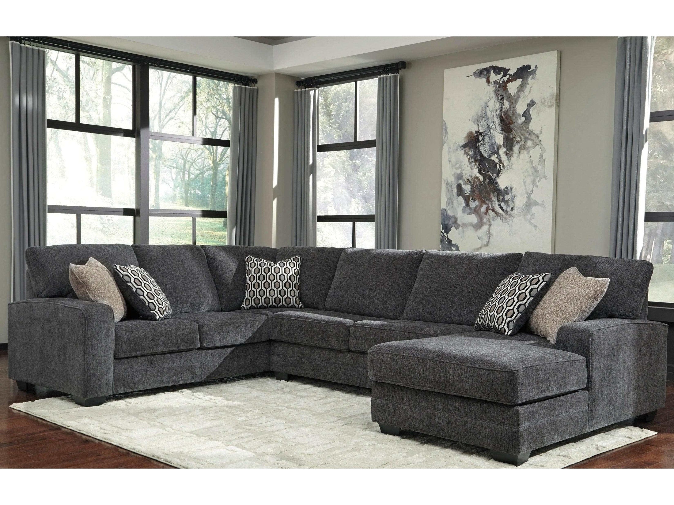 Tracling Slate 3pc RAF Chaise Sectional