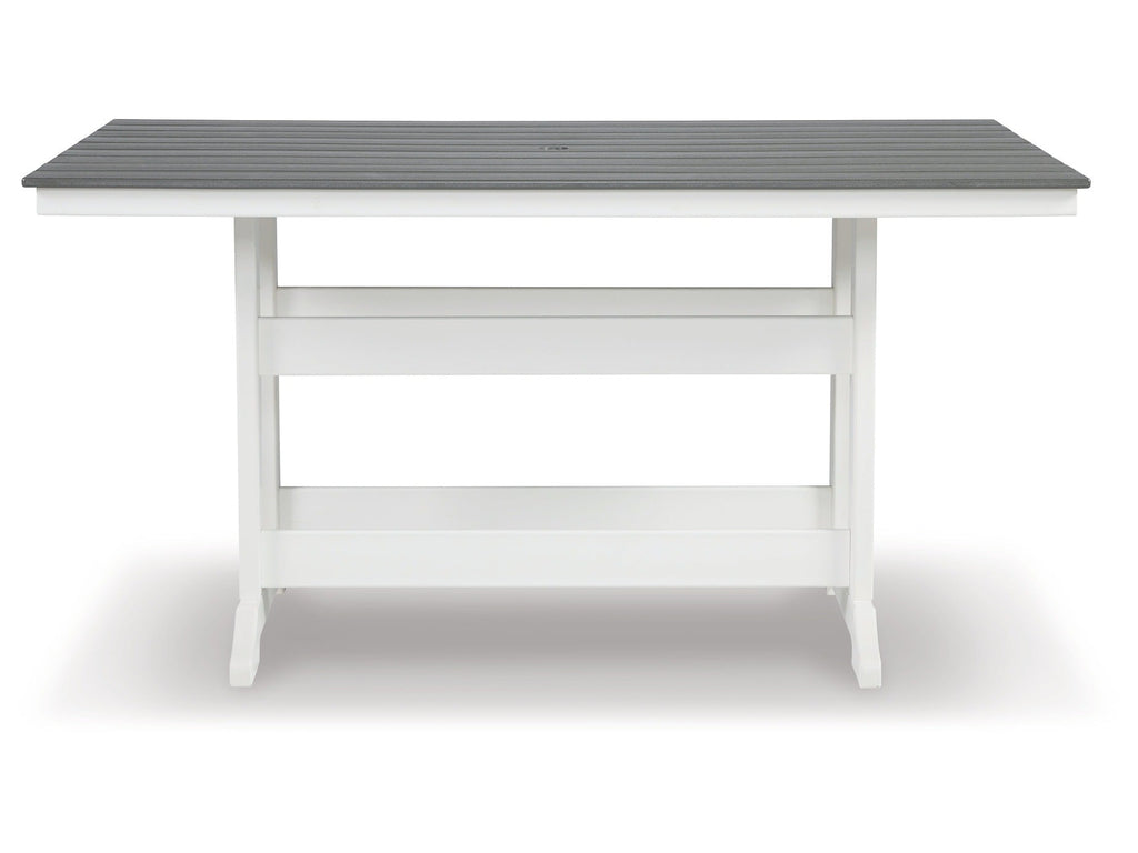 Transville Gray/White Outdoor Counter Height Dining Table