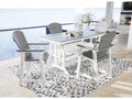 Transville /White Outdoor Counter Height Dining Table w/4 Barstools, Gray