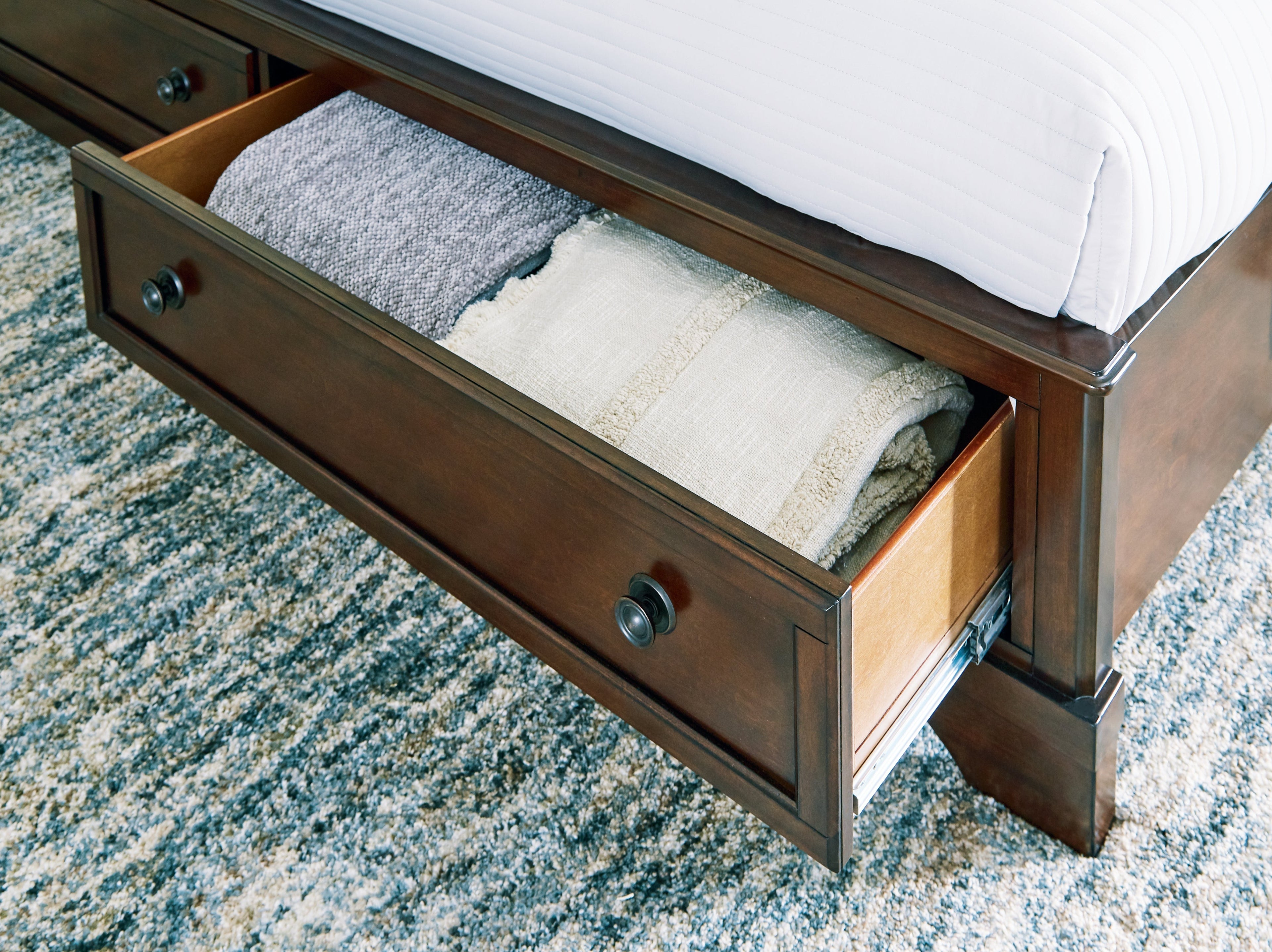 Trellington Brown King Sleigh Storage Bed