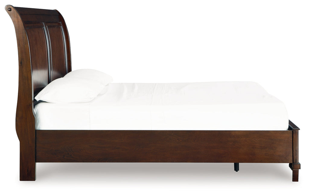 Trellington Brown Queen Sleigh Storage Bed