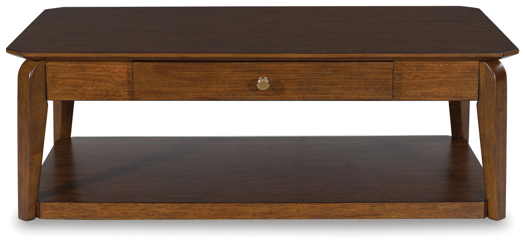 Trenmour Medium Brown Rectangular Cocktail Table