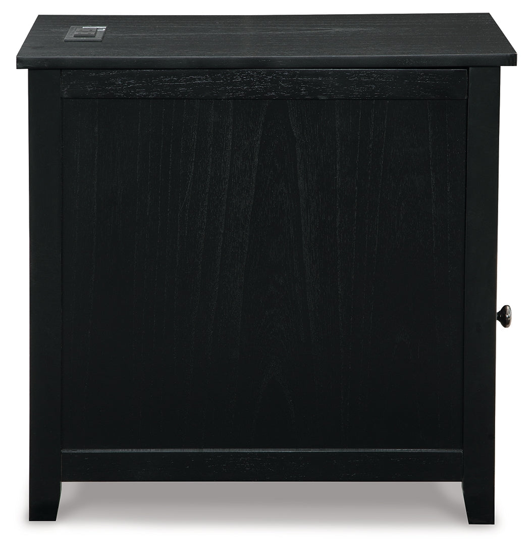 Treytown Black Chairside End Table