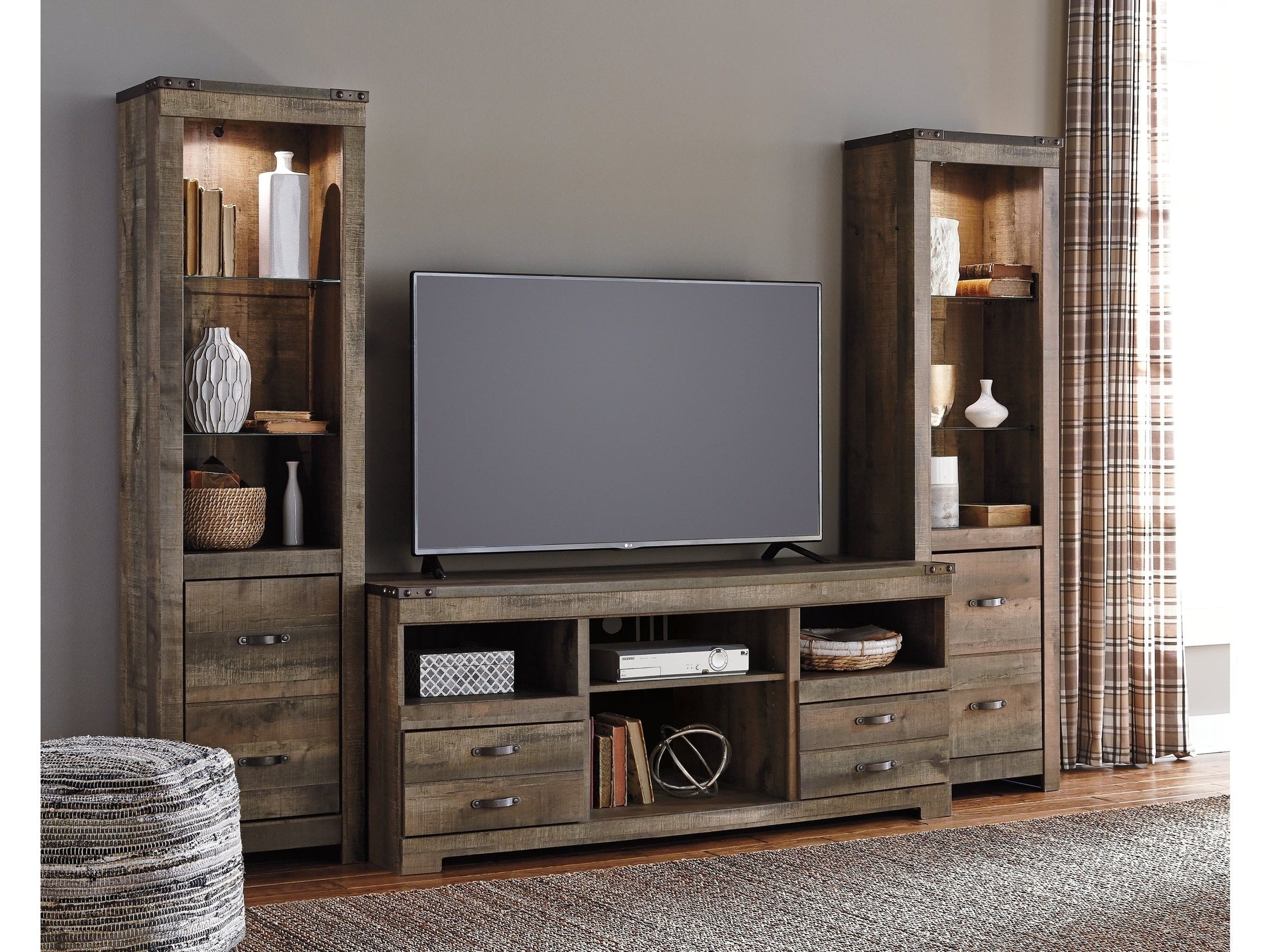 Trinell Brown 3-Piece Entertainment Center