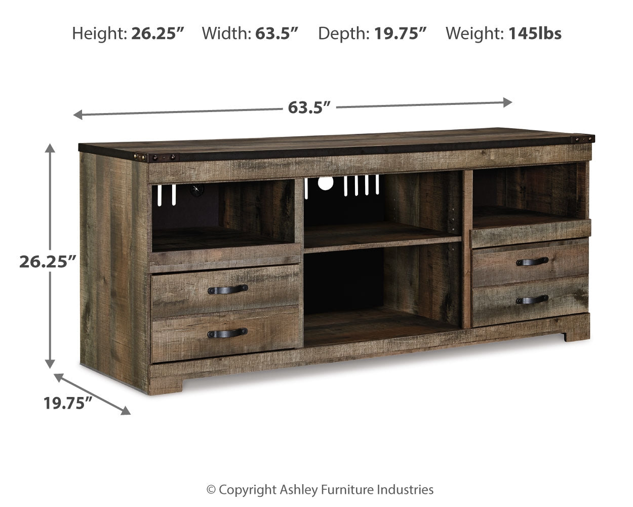 Trinell Brown 63" TV Stand