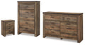 Trinell Brown Dresser, Chest and Nightstand