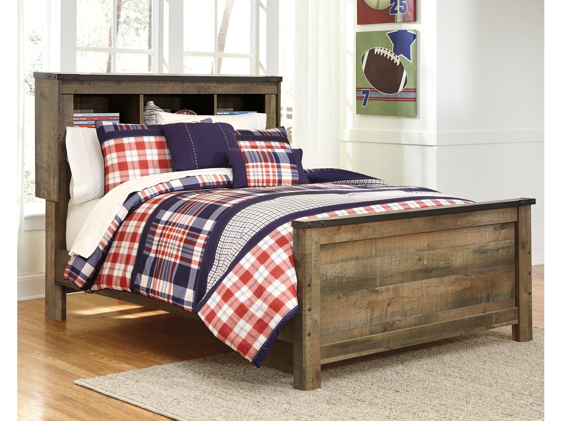 Trinell Brown Full Bookcase Panel Youth Bed